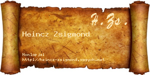 Heincz Zsigmond névjegykártya